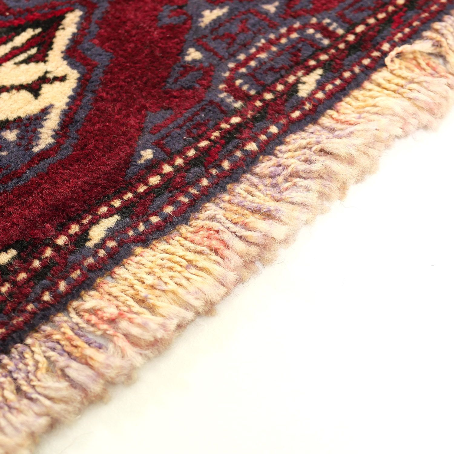 一点物 トルクメンラグ ペルシャ絨毯 赤 142×80cm 手織り ヴィンテージ トルクメン 1960年代 1250×870mm テケギュル セミアンティークラグ