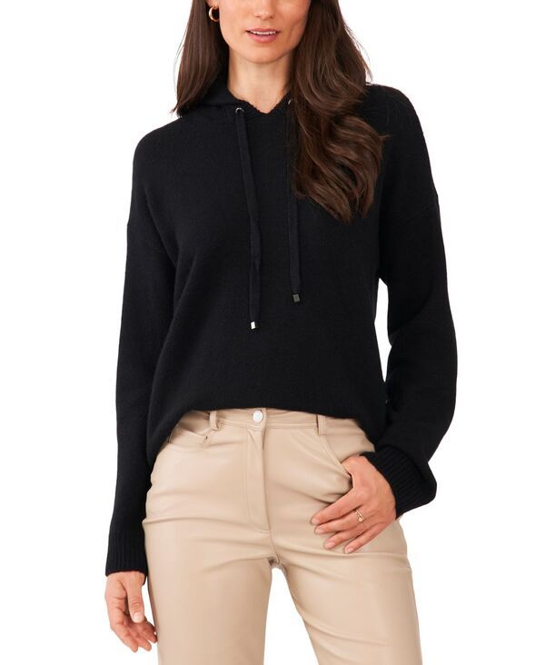 ヴィンスカムート レディース アウター ニット・セーター Vince Camuto Womens Cozy Hooded Pullover Sweater Rich Black ブラック 18,446円