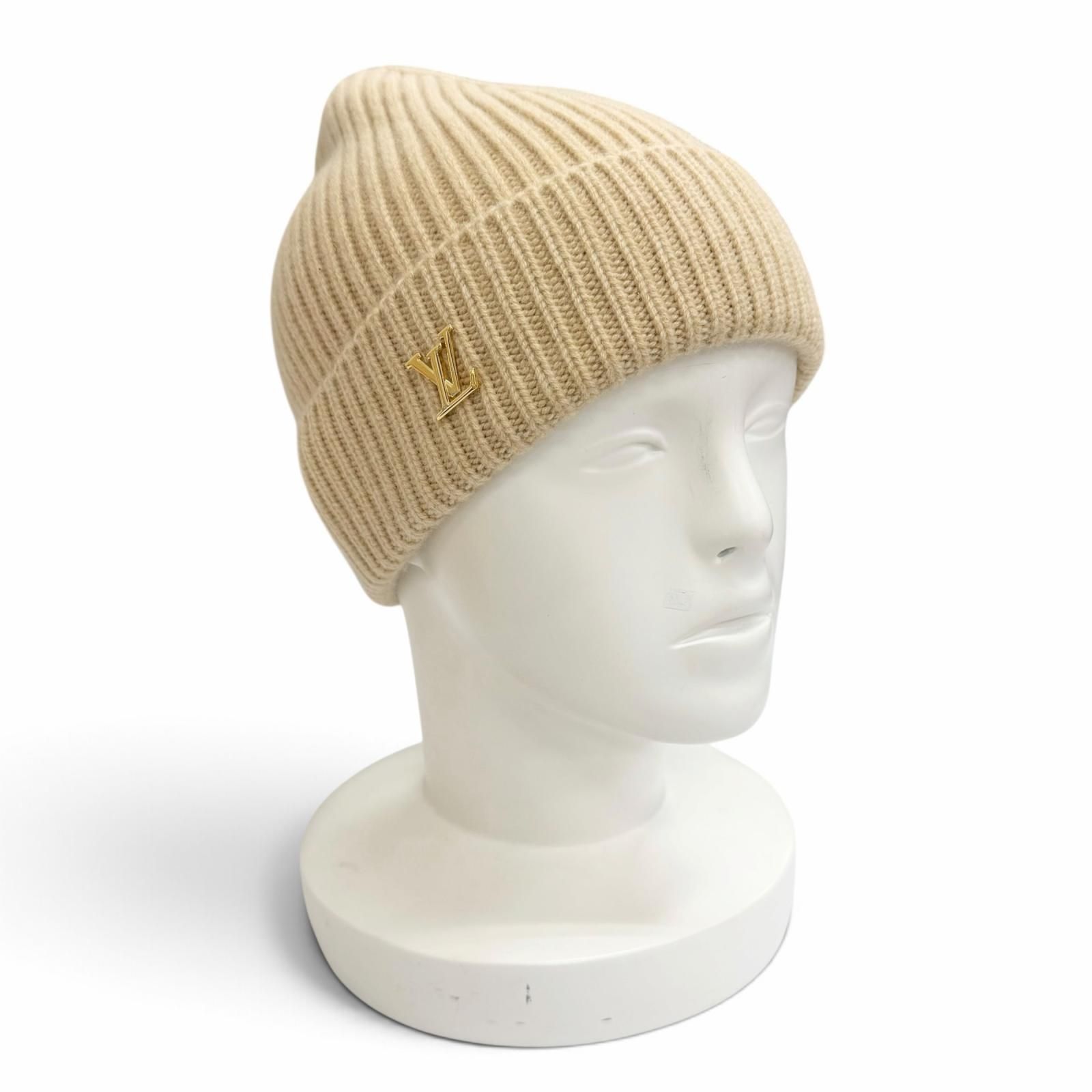 極美品△LOUIS VUITTON ルイヴィトン 2022年 M77881 ビーニー LV スパーク カシミヤ100％ ニット帽 ニットキャップ ベージュ 正規品 箱付 42,120円