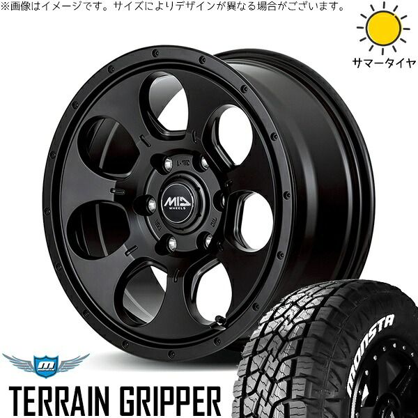 JB64 JB23 JA22 JA12 175/80R16 サマータイヤ ホイール 4本セット | モンスタタイヤ テレーングリッパー × エムアイディー MIDホイール マッドエージェント セミグロスブラック 16インチ 5.5J +22 5穴139.7