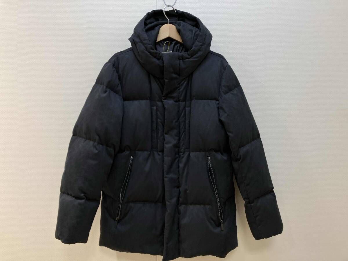 JOSEPH HOMME ジョゼフ オム コマスウェード　ダウンコート フード一体型 黒 ブラック オンワード樫山 ダウン90% 8,401円