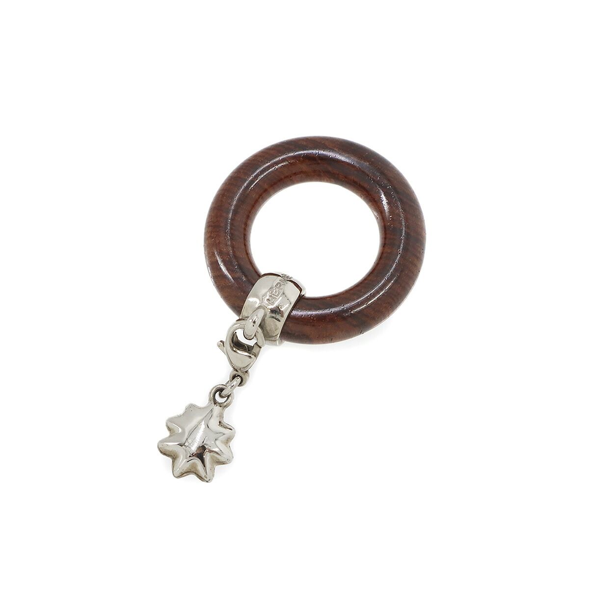 新品同様 エルメス HERMES スカーフリング 星を巡る旅展 ウッド シルバー ダークブラウン アクセサリー Scarf Ring 90341031 14,040円