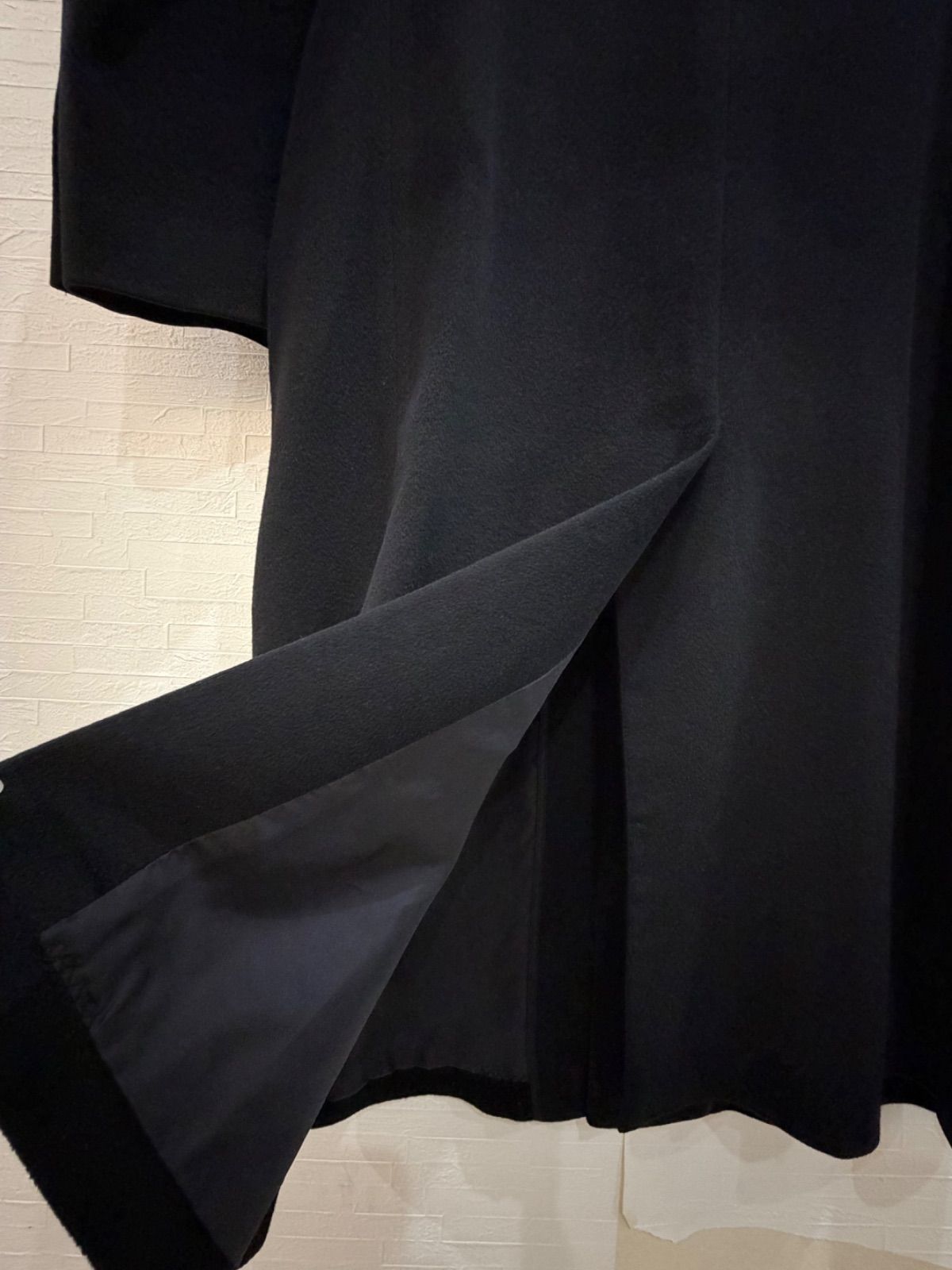 最高峰の逸品◇ロロピアーナ カシミヤ100% ロングコート 黒 [LL