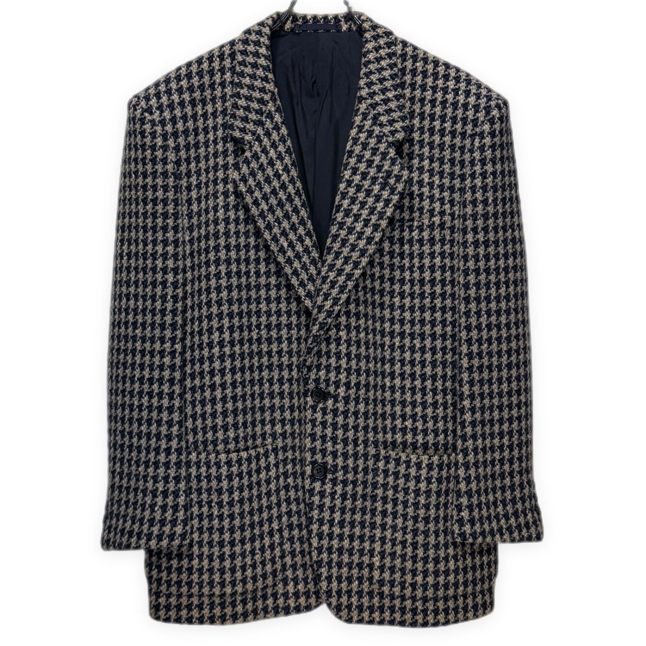 COMME des GARCONS HOMME 90AW ウールツイード千鳥格子柄2Bボックスシルエットテーラードジャケット コート Archive 90s 18,466円