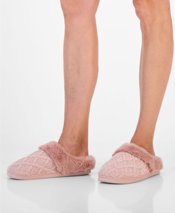 チャータークラブ レディース シューズ サンダル Charter Club Womens Faux Fur Lined Slipper Created for Macys Pink Parasol ピ