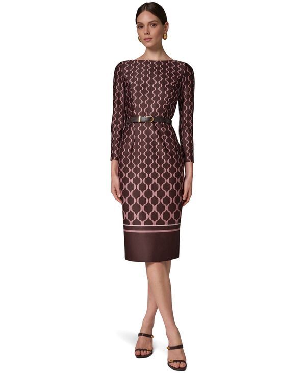 ダナ キャラン ニューヨーク レディース トップス ワンピース ミディ 長袖 Donna Karanew York Womens Boat Neck LongSleeve Midi Dress Esp