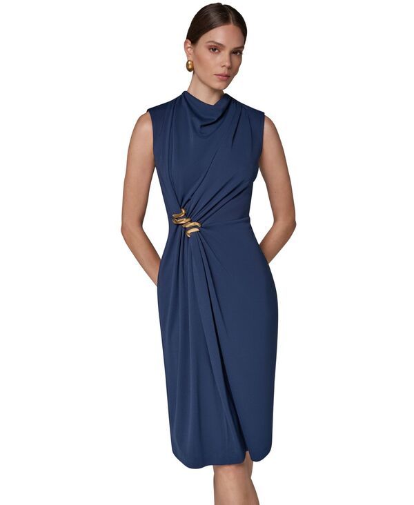 ダナ キャラン ニューヨーク レディース トップス ワンピース モックネック ミディ ノースリーブ Donna Karanew York Womensleeveless Mock Neck Gathe 33,670円