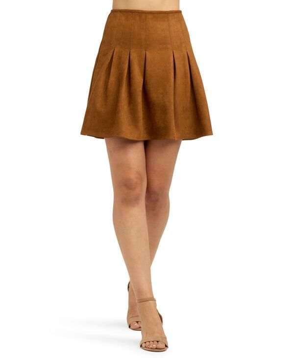ビーシーエックス レディース ボトムスカート A ライン プリーツ ミニ BCX Juniors Pleated ALine Mini Skirt Cinnamon