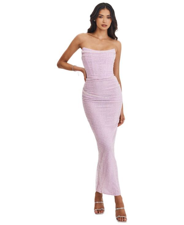 ミスサークル レディース トップス ワンピース メッシュ ストラップレス マキシ Miss Circle Womens Raylee Beaded Mesh Straplessheath Maxi D