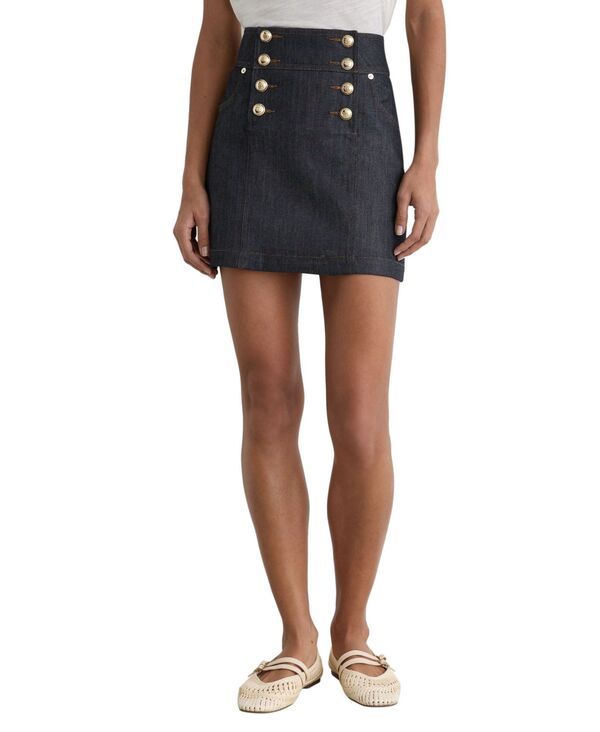 レイス レディース ボトムスカート ミニ デニム REISS Womenskylar Button Detail Denimini Skirts Dark Blue ブルー