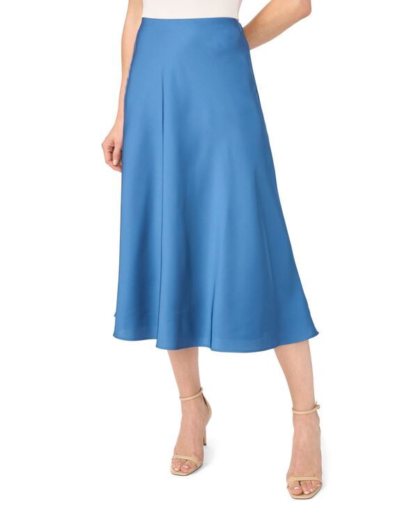 セセ レディース ボトムスカート A ライン ミディ サテン CeCe Womens Aline SideZip Satin Midi Skirt Blue Haze ブルー