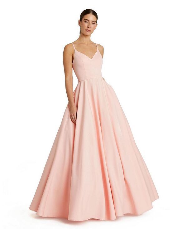 マックダガル レディース トップス ワンピース Vネック A ライン Mac Duggal Womens Classic ALine VNeck Ballgown Blush ブラッシュ