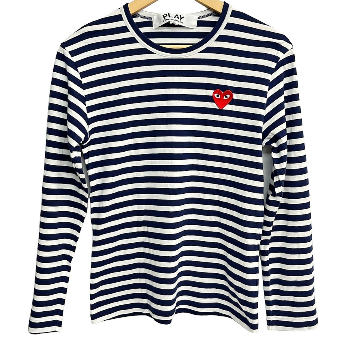 PLAY COMMEdesGARCONS(プレイコムデギャルソン) 長袖Tシャツ サイズS美品 ネイビー×白 ボーダー 9,702円