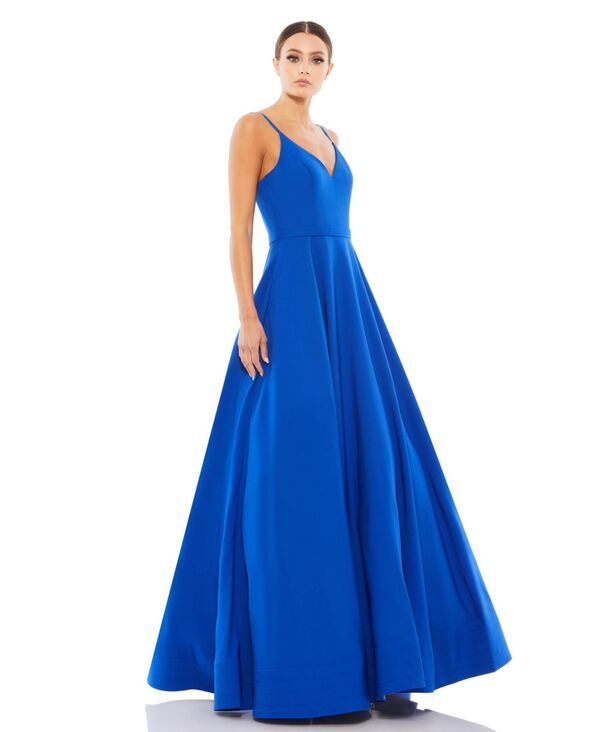 マックダガル レディース トップス ワンピース Vネック A ライン Mac Duggal Womens Ieena Classic ALine VNeck Ballgown Royal