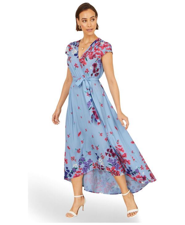 ユミキム レディース トップス ワンピース フラワー柄 フラワー Yumi Womens Floral Mirror Dip Hem Wrap Dress Blue ブルー 32,370円