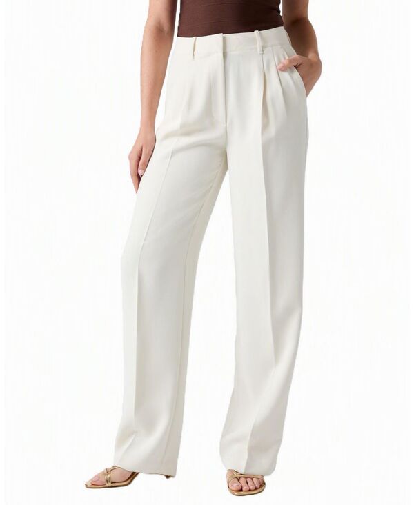ゲス レディース ボトムス カジュアルパンツ GUESS Womens Theoline Perfect Pant WideLeg HighRise Pants Cream White ホワイト