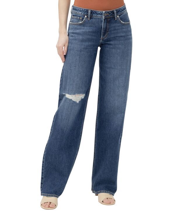 シルバー ジーンズ レディース ボトムス デニムパンツ ローライズ Silver Jeans Co Womens Loose LowideLeg LowRise Ripped Knee Jeans I