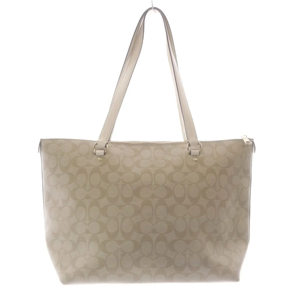 COACH シグネチャー トートバッグ ベージュ　PVCレザー　F79609 コーチ COACH トートバッグ シグネチャー柄 PVCコーティングキャンバス