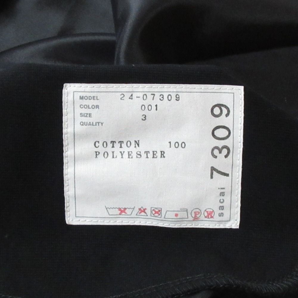 24年商品 sacai サカイ Cotton Jersey X Nylon Twill Dress