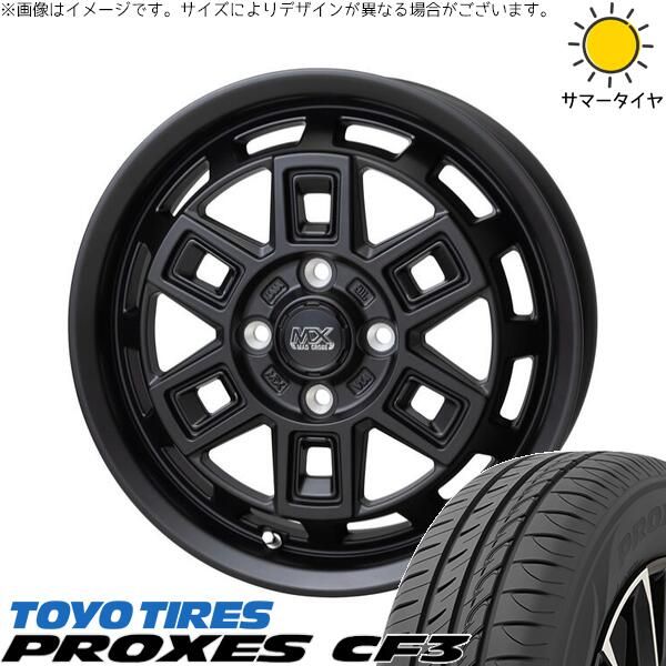パジェロミニ 195/65R16 サマータイヤ ホイール 4本セット | トーヨータイヤ プロクセス CF3 × ホットスタッフ マッドクロス アイヴァー マットブラック 16インチ 7J +38 5穴114.3