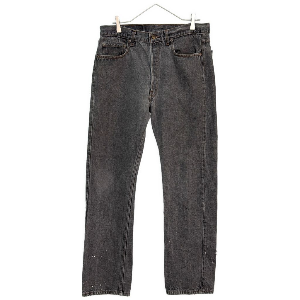 80年代 USA製 Levi\'s / リーバイス 501 デニムパンツ 先染め ブラック (メンズ W34 L32) 中古 古着 Z0792