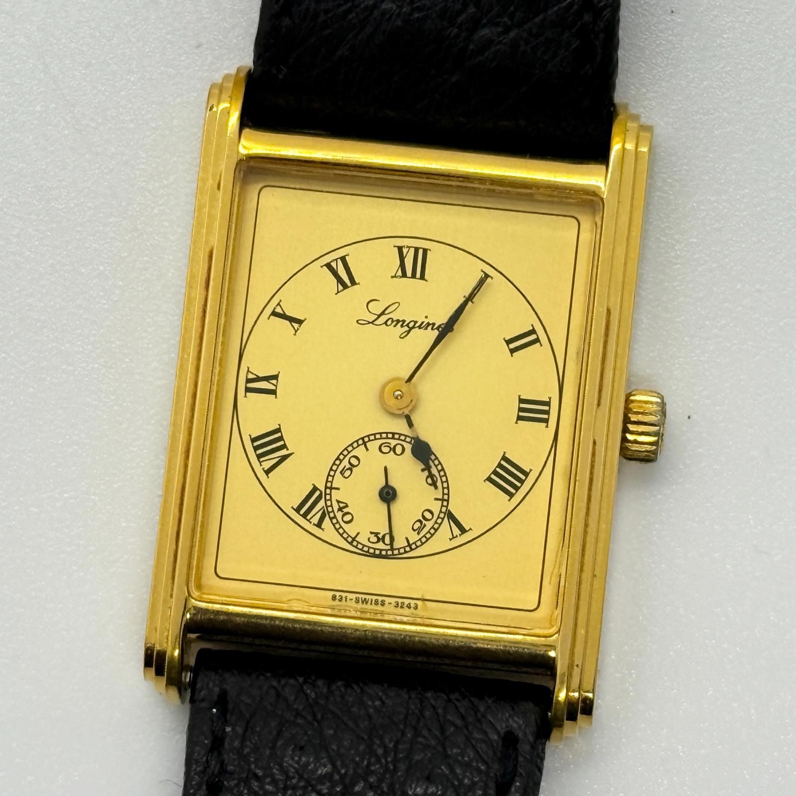 LONGINES ロンジン ゴールド 手巻き スクエア スモセコ 腕時計 稼働品