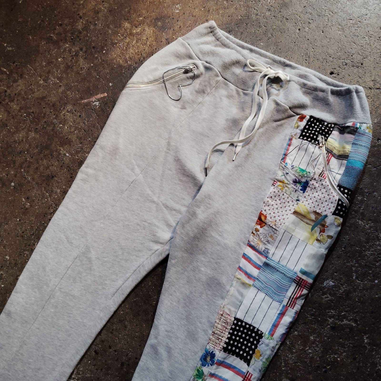 パンツ 00s NOZOMI ISHIGURO multilayer pants NOZOMI ISHIGURO 00s パッチワークリメイクスウェットスリムイージー