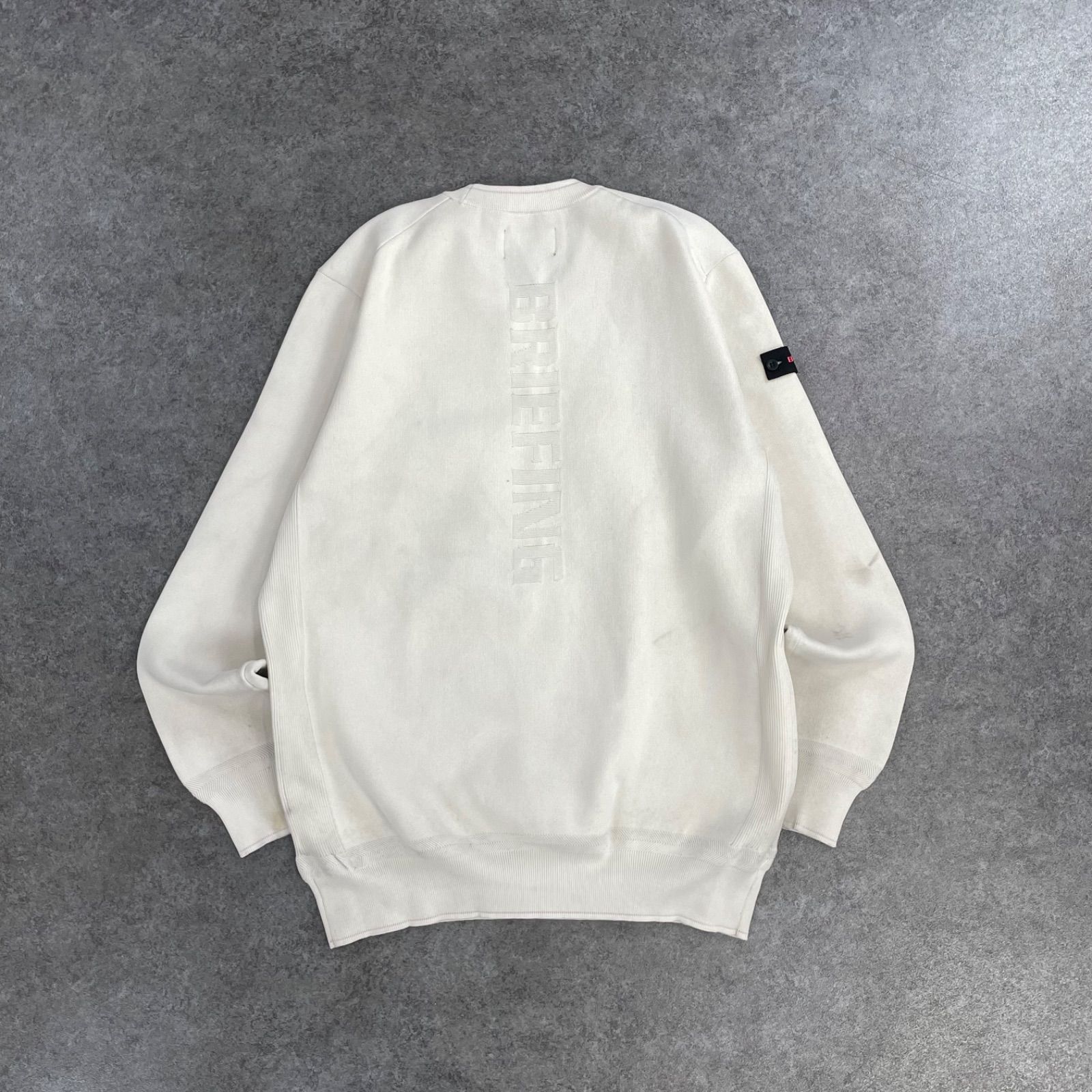 新品★メンズXL BRIEFING 撥水ニット クルーネックセーター 白 BRIEFING MENS WR CREW NECK KNIT ブリーフィング ゴルフウェア クルー