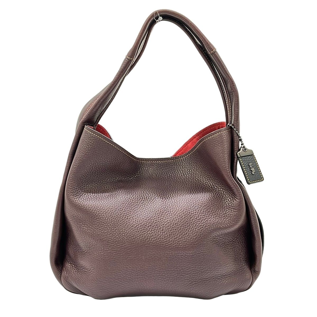 COACH(コーチ) トートバッグ バンディット ホーボー ナチュラル ペブル レザー 87363 ボルドー×黒 レザー