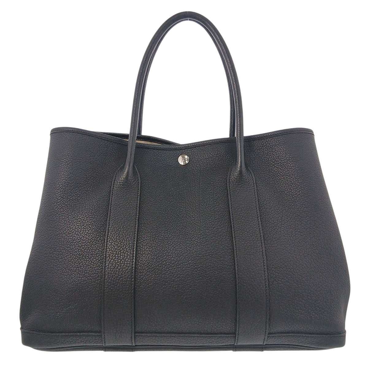 HERMES エルメス ガーデンパーティ 36 PM ネゴンダ トートバッグ レディース ネゴンダ ブラック シルバー金具 □L(2008)刻印 中古
