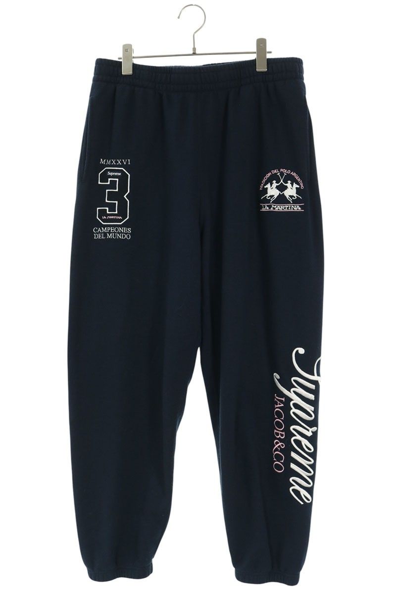 シュプリーム 26SS x La Martina Sweatpant 刺繍デザインスウェットロングパンツ メンズ M