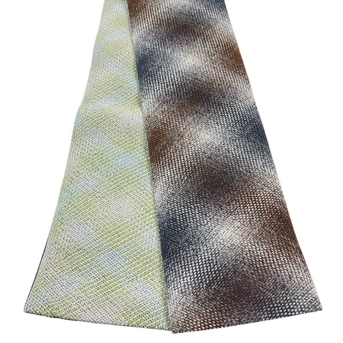 【美品】半幅帯 秀品 斜め格子 茶色 正絹 【中古】 10,350円