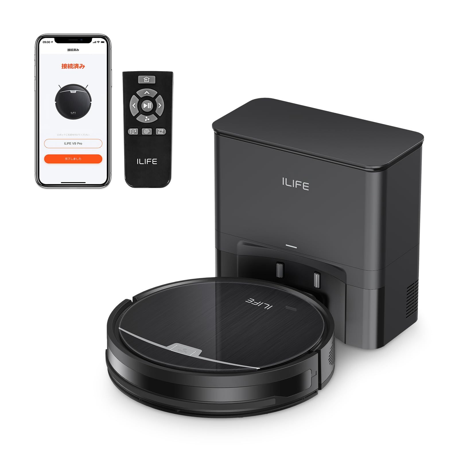アイライフ(ILIFE) V9 Pro ロボット掃除機 小型 自動ゴミ収集 最大60日間ゴミ捨て不要 高さ約7.6cm薄型 水拭き 両用★m 1f7616f9 17,730円