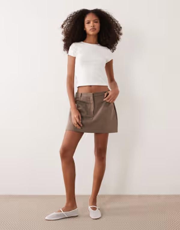 ミスセルフフリッジ レディース ボトムスカート Misselfridge tailored skort BROWN ブラウン 12,236円