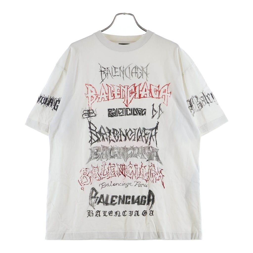 BALENCIAGA (バレンシアガ) 24SS DIY Metal Logo メタル ロゴプリント クルーネック 半袖Tシャツ カットソー ホワイト 641655