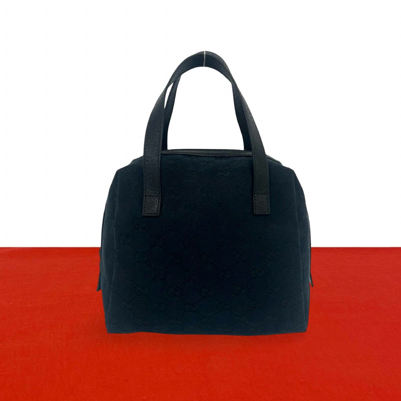 極 美品 GUCCI グッチ GG 柄 GG キャンバス レザー 本革 ハンドバッグ