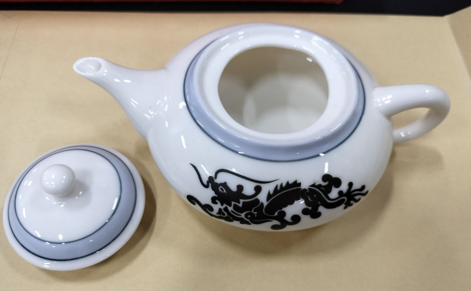 H892222 【中古品・美品】TIAN YU 中国茶器セット 龍文意匠 博古調