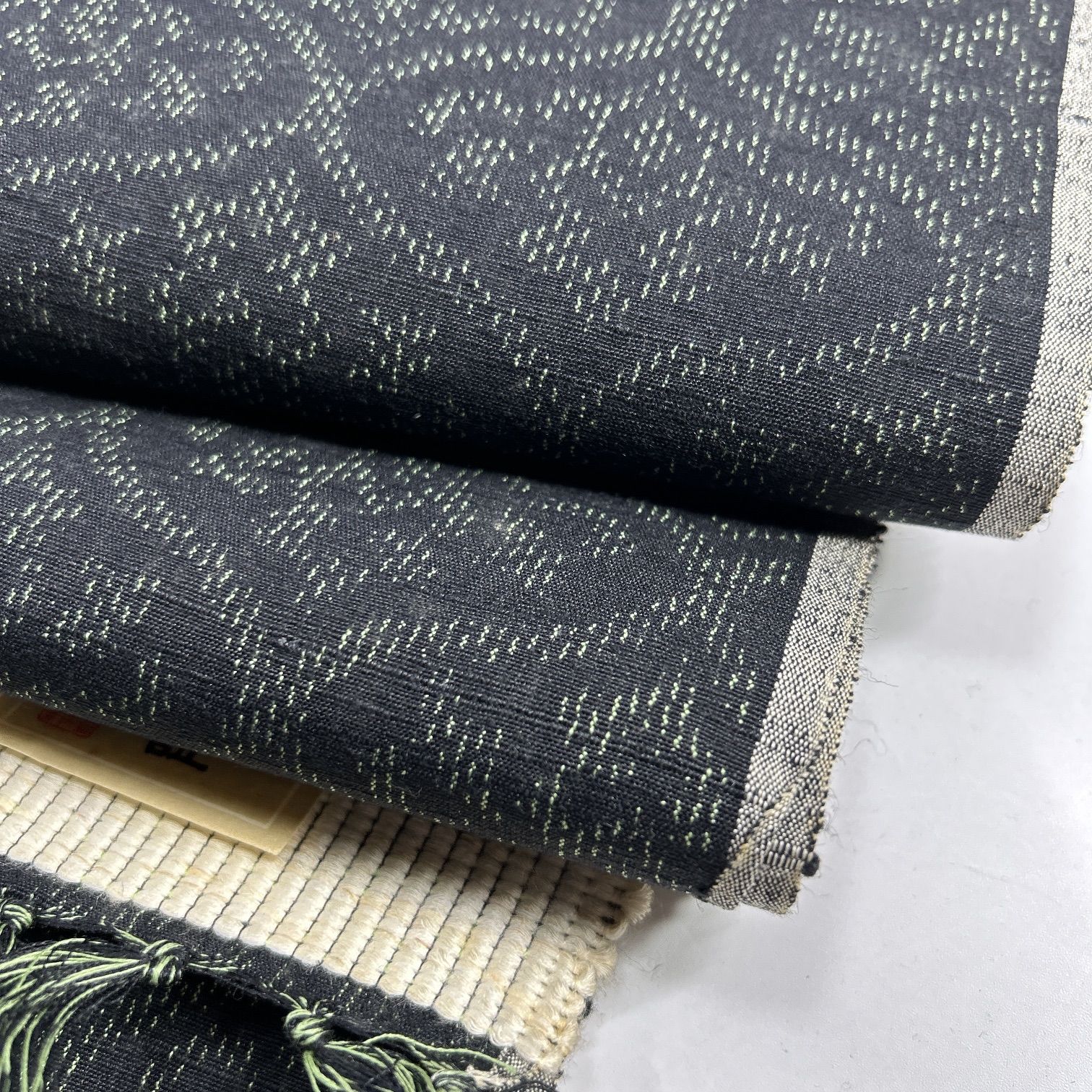 結城紬 着尺 反物 2本セット 正絹 まとめ売り【J377】同梱購入歓迎