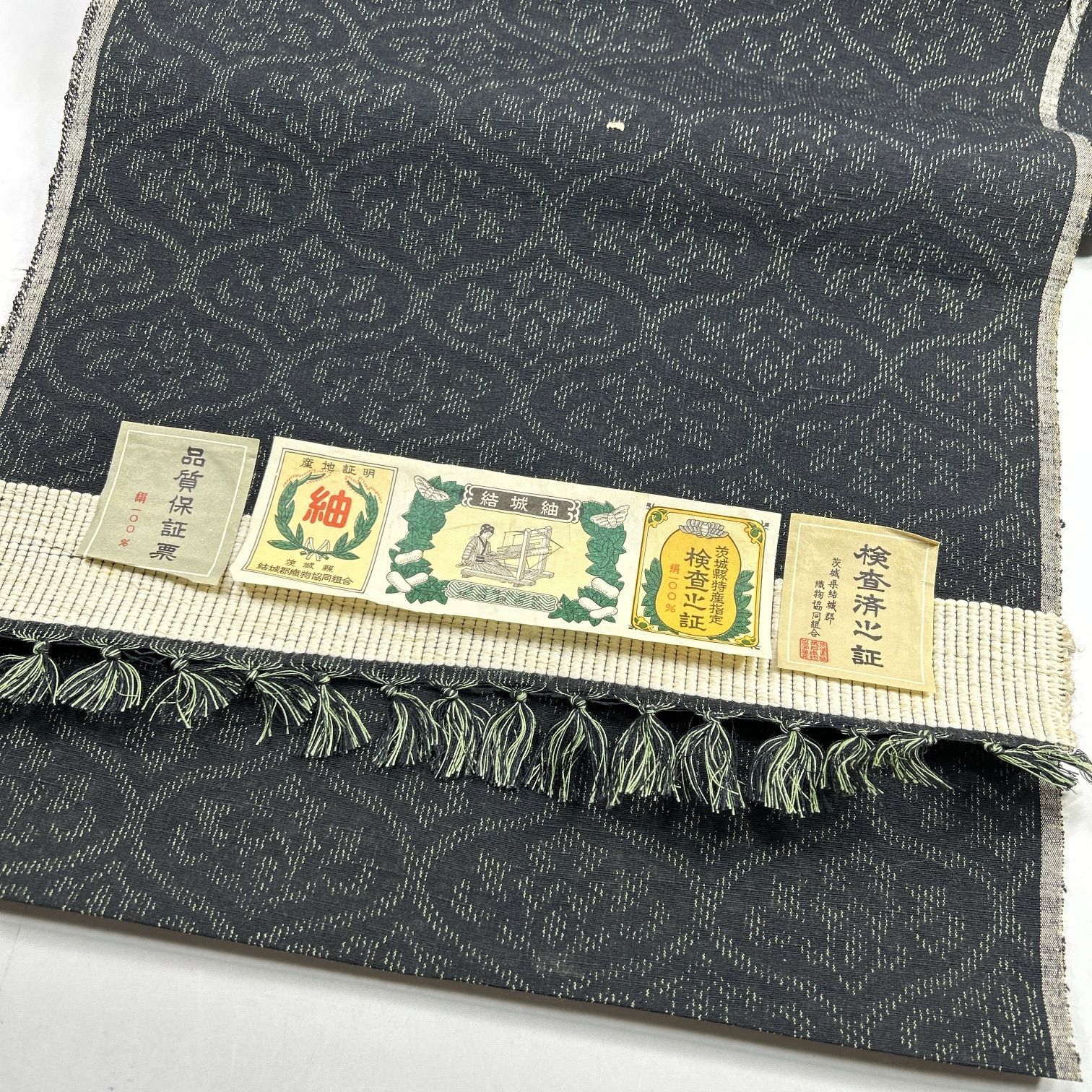 結城紬 着尺 反物 2本セット 正絹 まとめ売り【J377】同梱購入歓迎