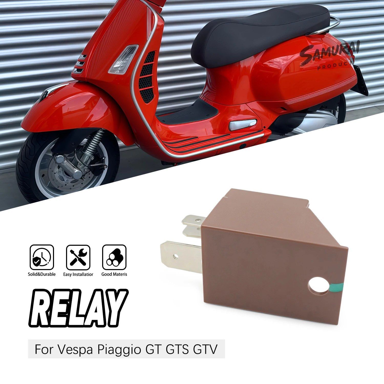 584521 58115R スターターリレー Vespa Piaggio GT GTS GTV 125cc 250 300 12V 80A オートバイリレーアクセサリー