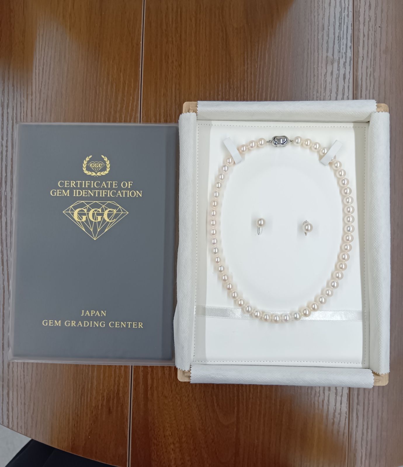 【定価30万以上/最高品質 花珠真珠】アコヤ真珠 ネックレス イヤリング セット 8.0-8.5mm K14WG 鑑別書付