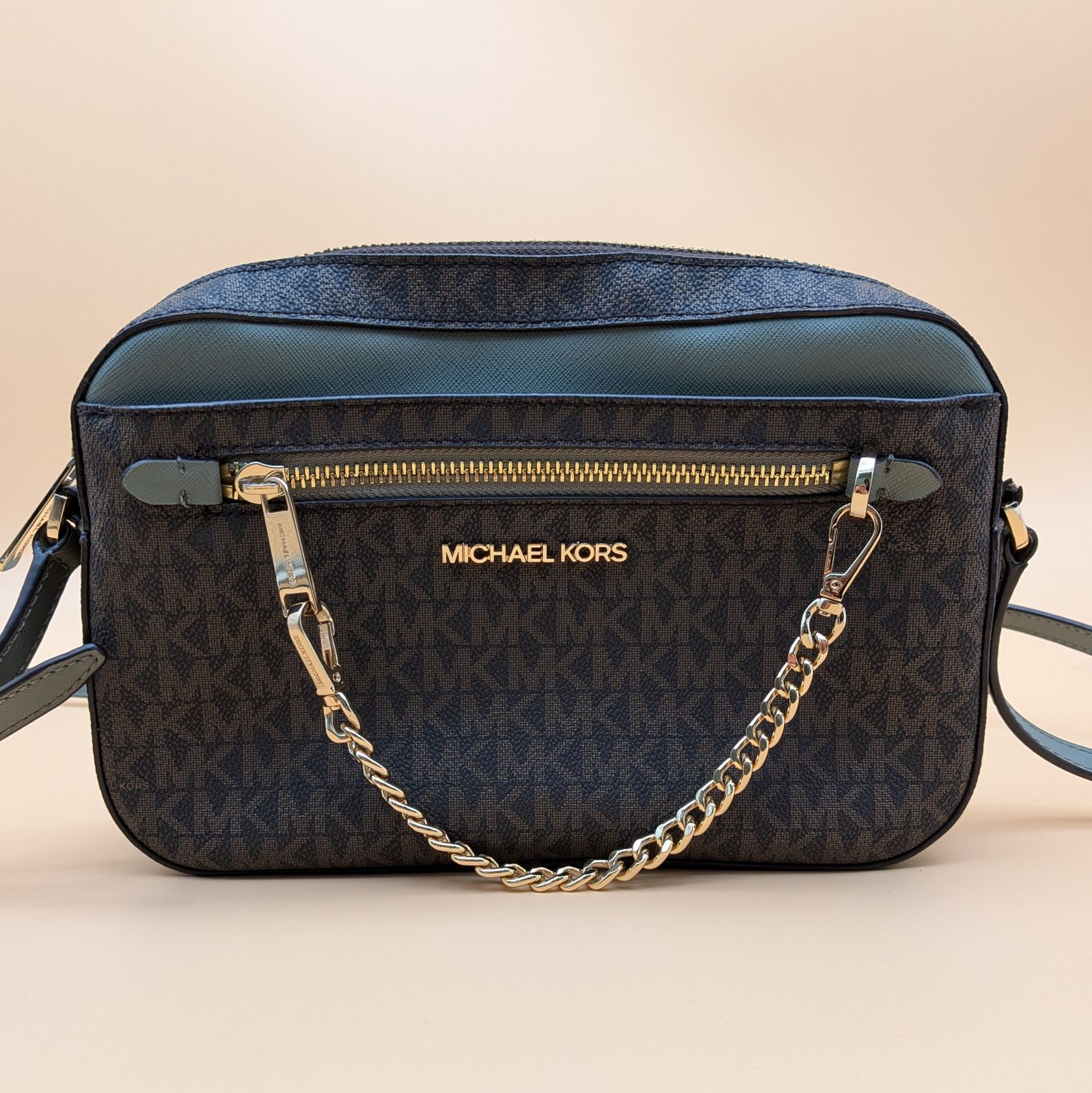 MICHAEL KORS マイケルコース JET SET ITEM EW ジップチェーン クロス 