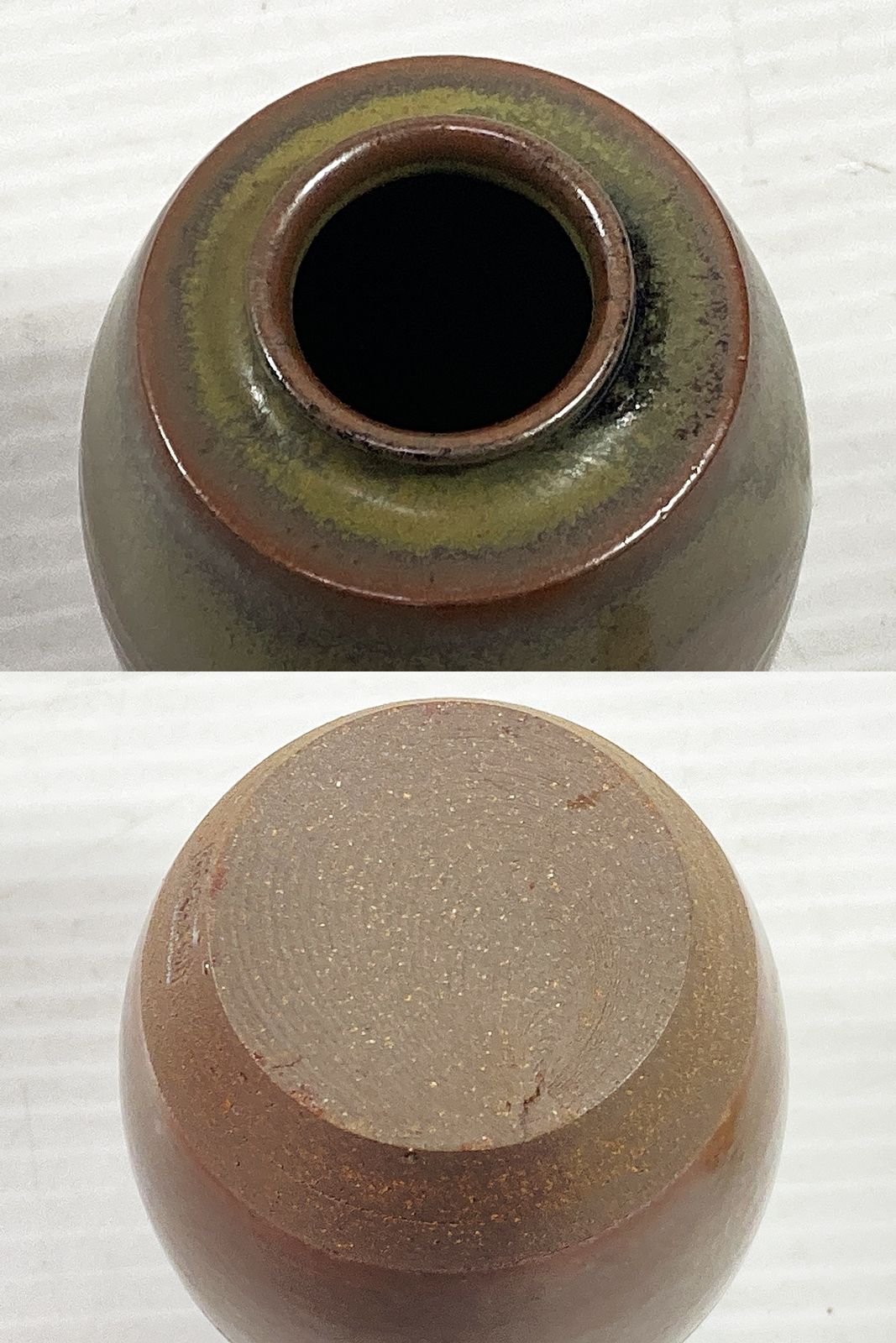 丹波焼 信水窯 丹波茶入 共箱 [仕覆:赤地鴛鴦唐草文錦] 茶道具 茶壺