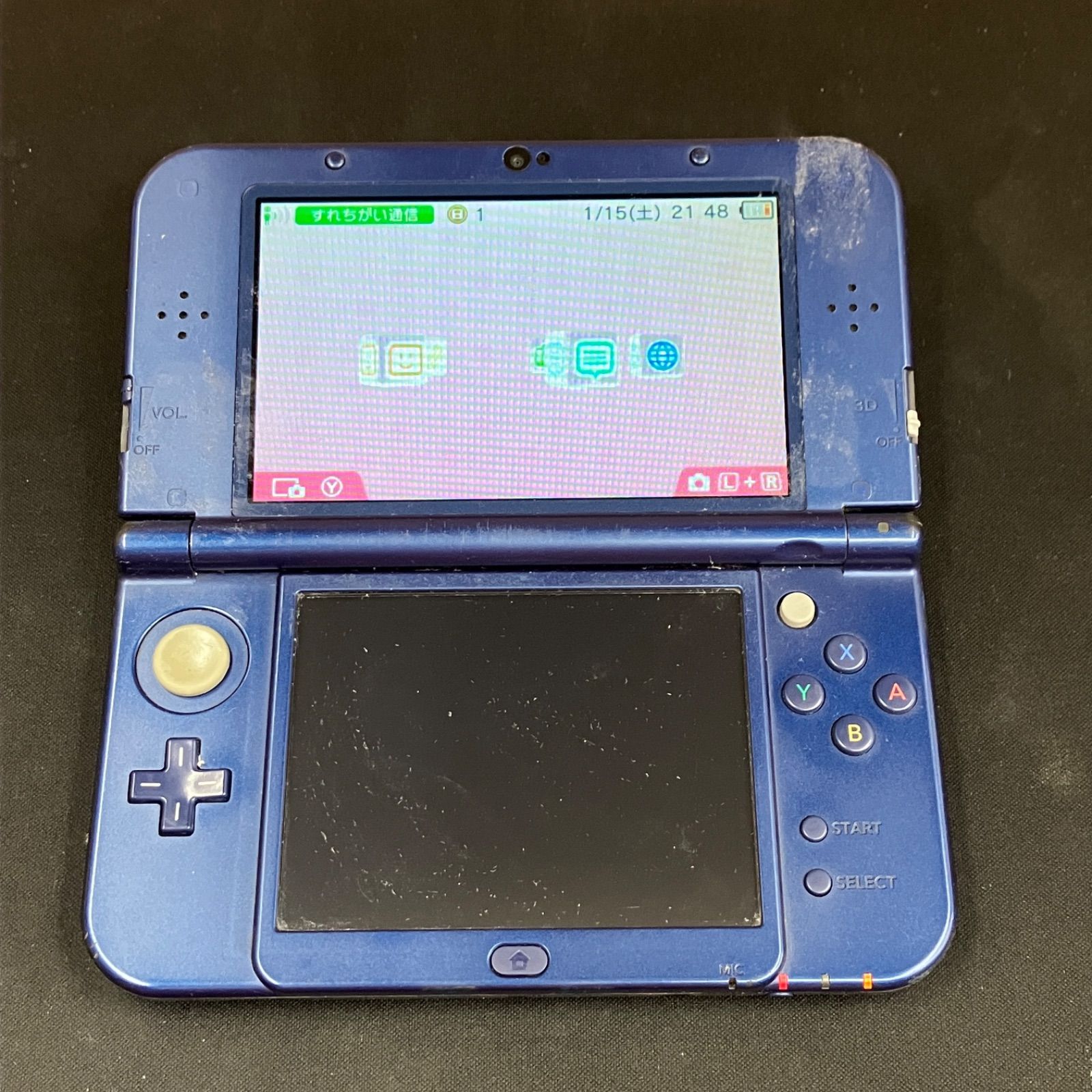 ジャンク New3DSLL メタリックブルー 本体