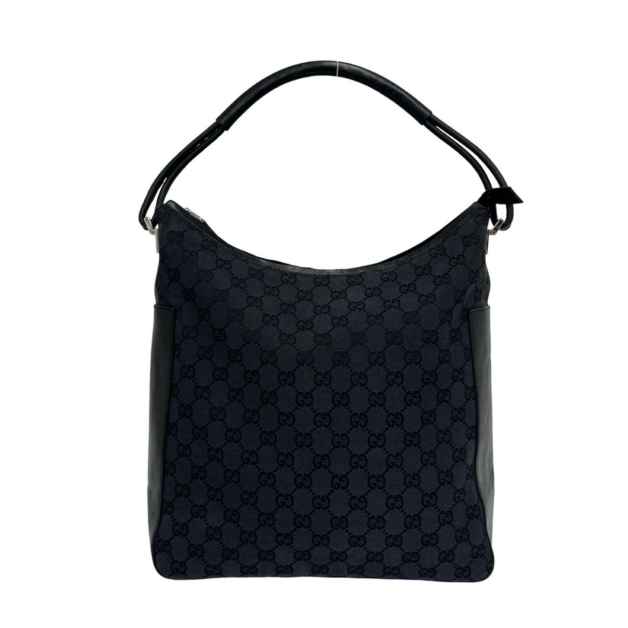 極 美品 保存袋付き GUCCI グッチ GG ロゴ 柄 キャンバス レザー 本革 