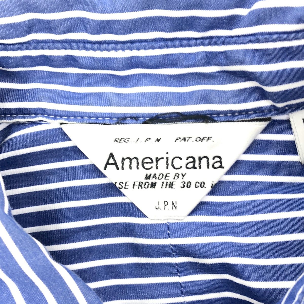 Americana アメリカーナ ストライプシャツワンピース ブルー - メルカリ