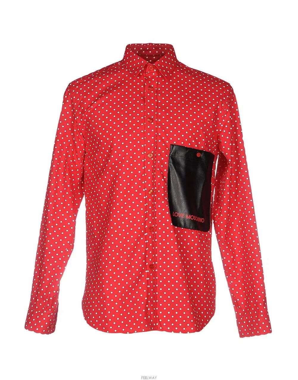 Moschino red contrast pocket pindot shirt 21,219円