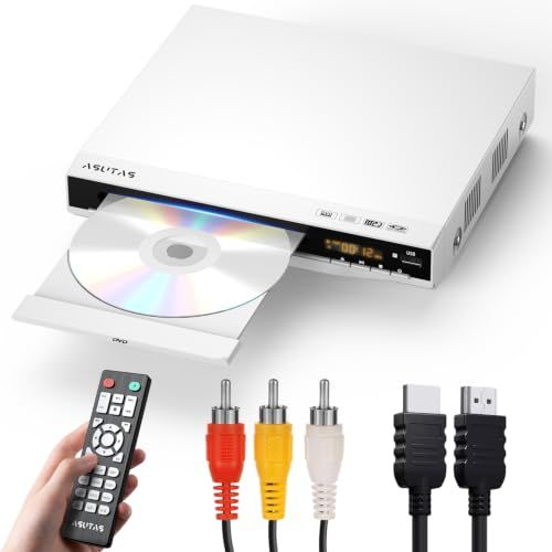 DVDプレーヤー 1080Pサポート ASUTAS DVD/CD再生専用モデル リーズフリー CPRM対応 録画したや地上デジタル放送を再生する PAL/NTSCサポート テレビ/プロジェクター接続可能 RCA/USB/HDMI/AV/イヤホン端子搭載 RCt