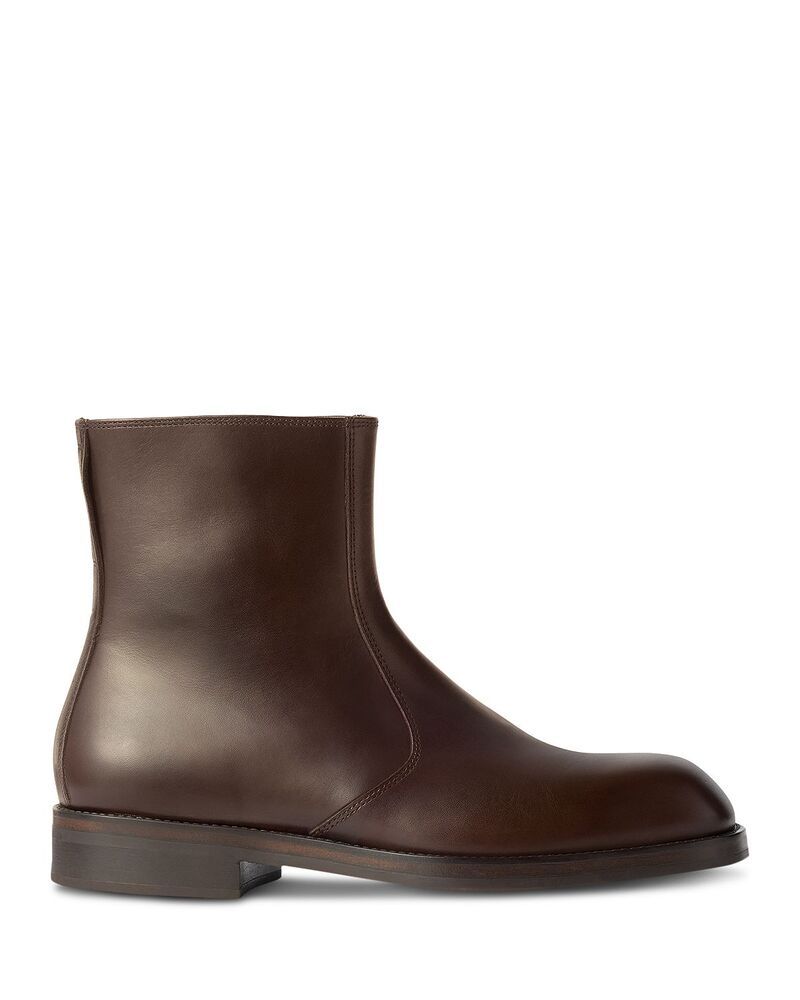 ルメール メンズ シューズ ブーツ・レインブーツ レザー Lemaire Mens Leather Zip Up Boots Chocolate チョコレート