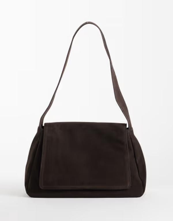 マイアクセサリーズ レディース バッグ スエード My Accessorieslouchy shoulder bag faux suede BROWN ブラウン